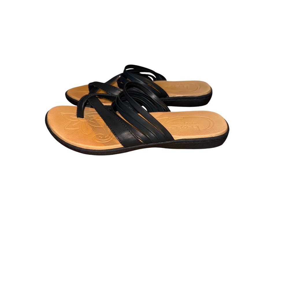 BOC Born Concept Alisha Slide Black Strappy Toe Loop Sandals Women 7M BC0001300